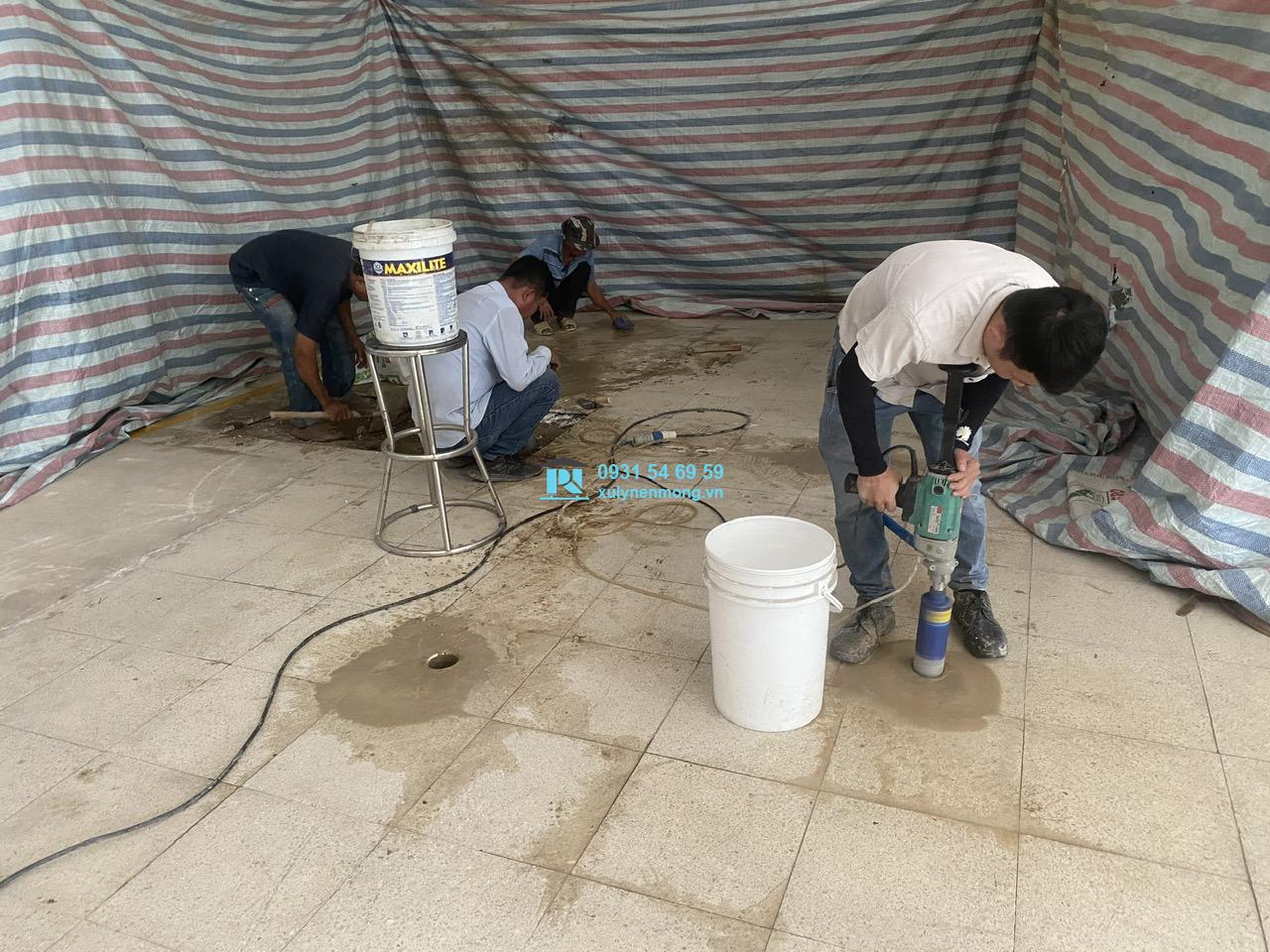 Gia cố móng nhà bị lún