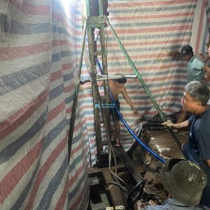 Khoan cọc nhồi D400, gia cường móng, nâng nhà lên cao 1,2m KDC Bình Hưng TPHCM