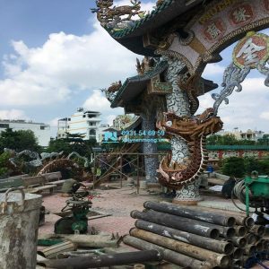 Khoan cọc nhồi gia cường móng và chỉnh ngay cổng Miếu nổi Gò vấp TPHCM